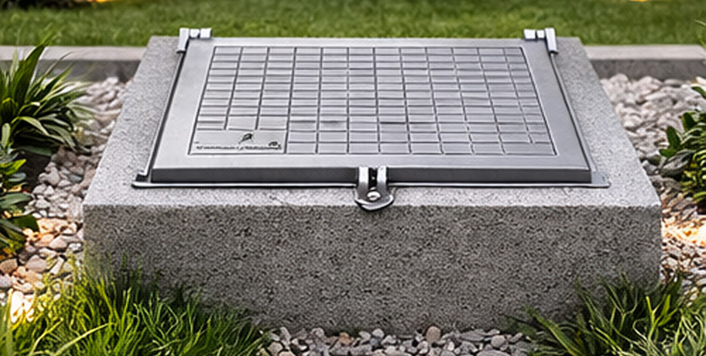 Detalhe da tampa articulada